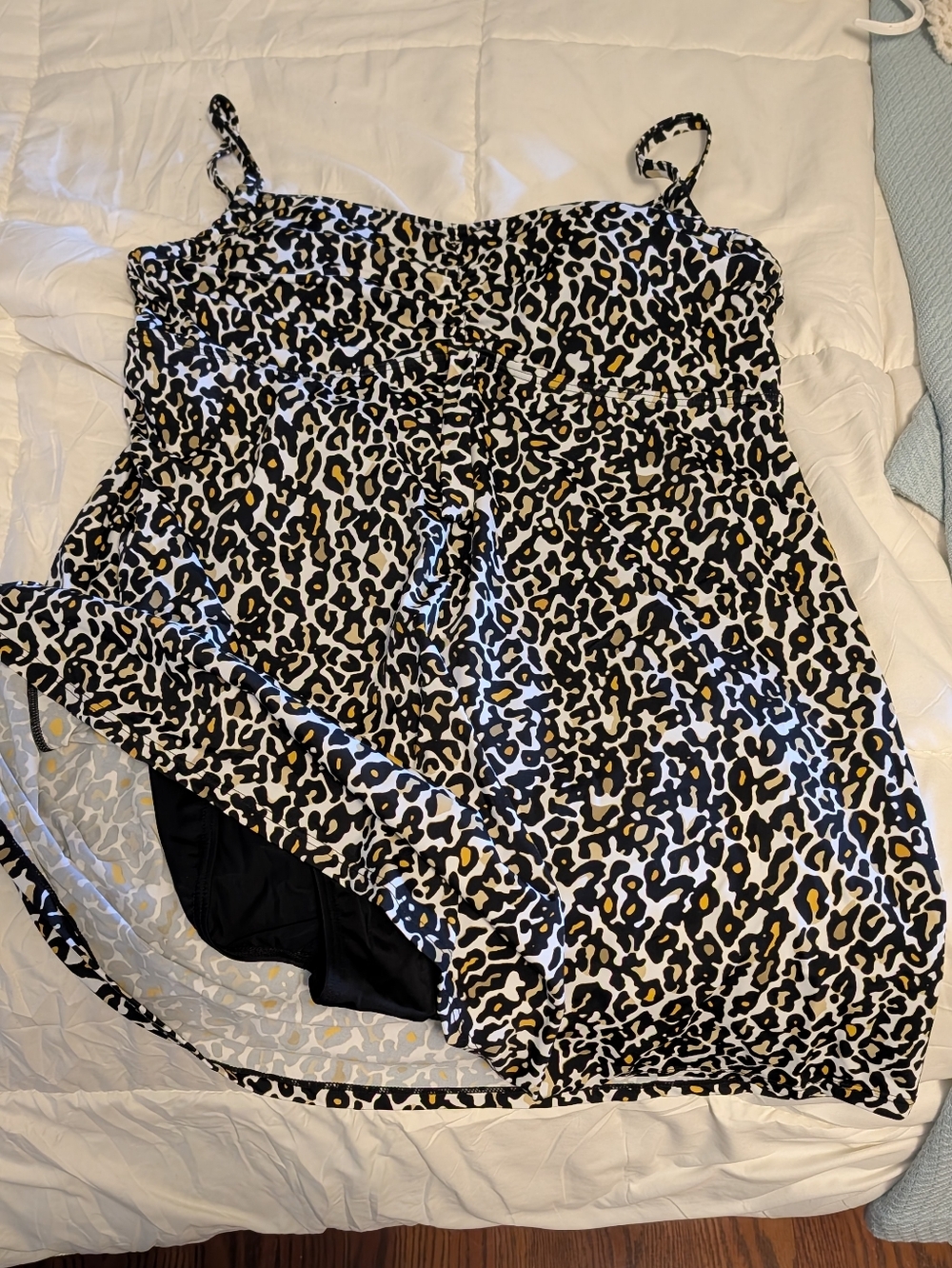 Brand New Never Worn Swimsuits For All Black Swimdress with Neutral Spot Lining